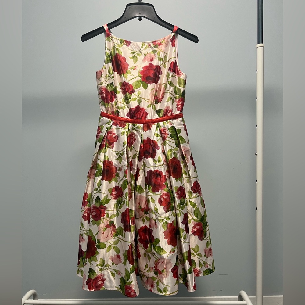 Monsoon Floral Kids Dress - Red and Green